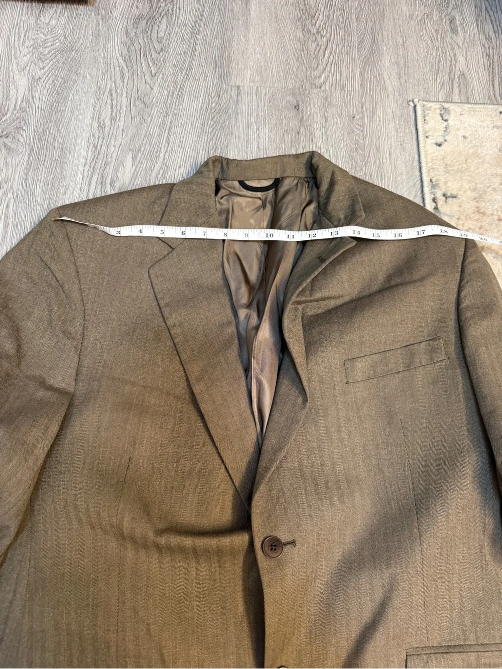 VTG Pringle of Scotland Herringbone Blazer Men’s Size 44R Brown Preppy 100% Wool